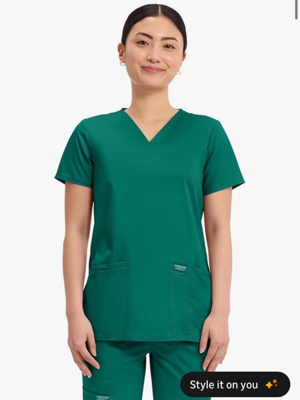 XXS Cherokee Workwear Scrub Set - Hunter Green